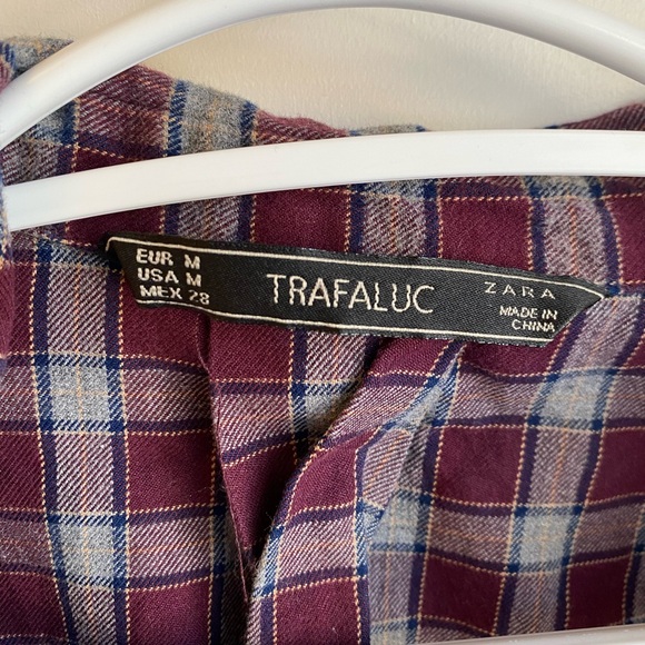 Trafaluc Zara Plaid Button Up - Picture 3 of 3